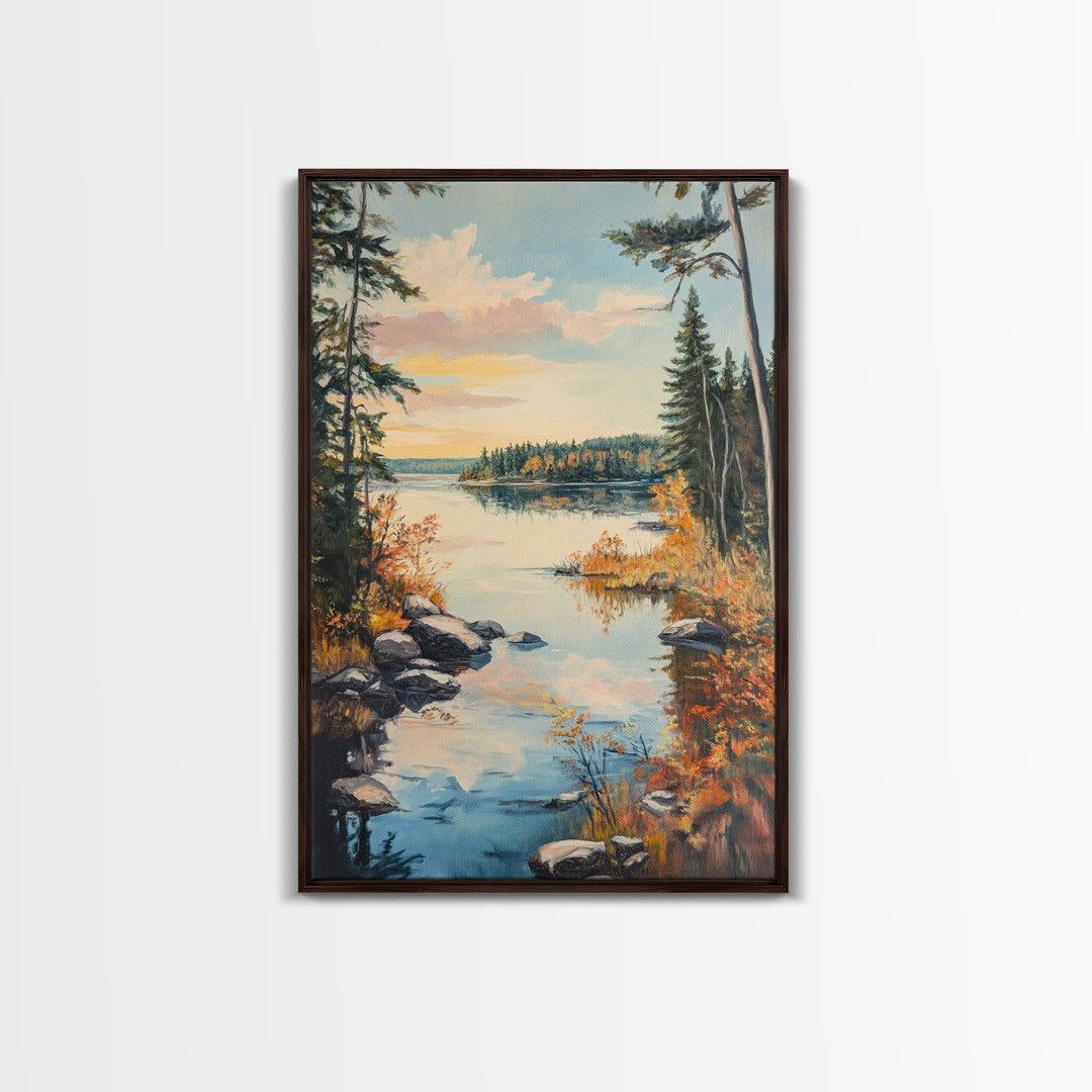 Acadia National Park Oil Painting Print, Maine Oil Painting, Nautical Coastal Decor, National Park Art, Landscape Painting, Cabin Decor