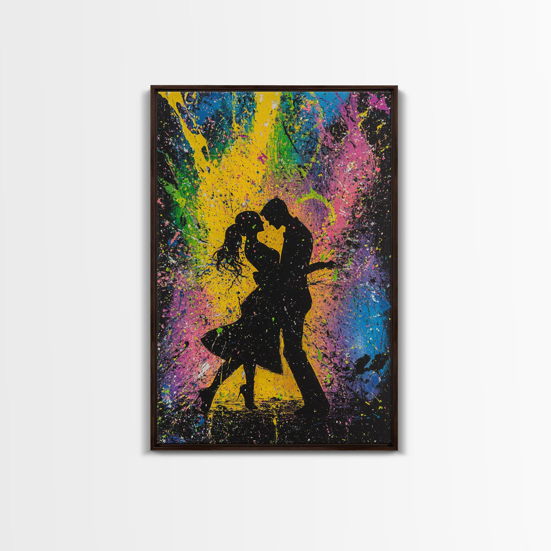 Couple Dancing Painting Canvas Print, Wood Frame Art, Couple Painting, Art For Couples, Wedding Gift, Engagement Gift Idea