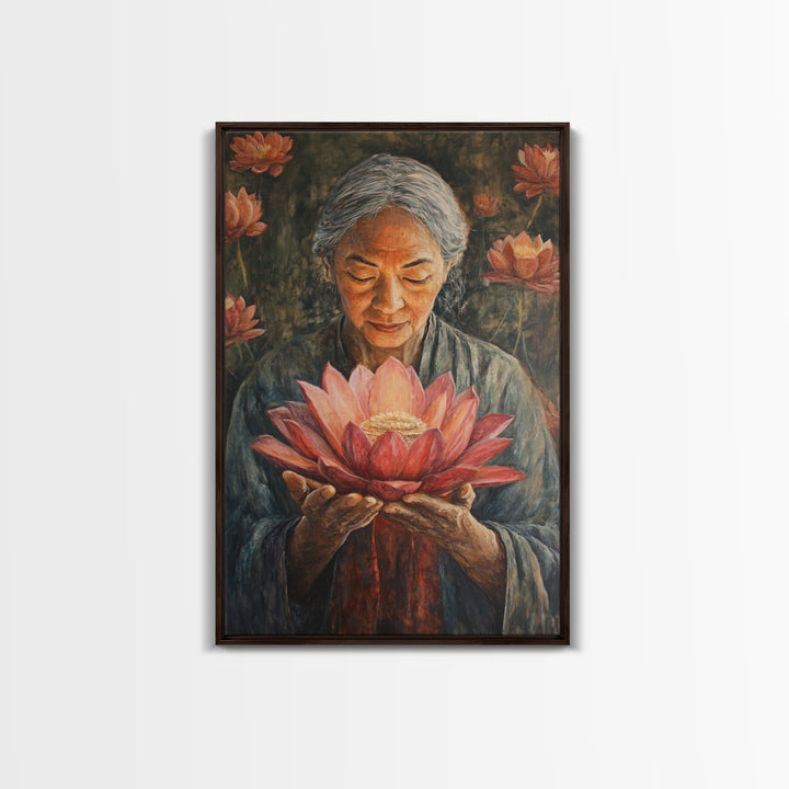 Bahai Wall Art Framed Canvas Print, Retro Abstract Wall Art, Living Room Decor