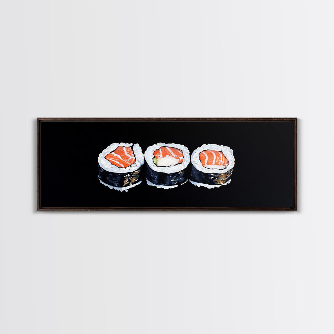 Abstract Sushi Painting Print, Food Art, Framed Canvas Print, Kitchen Decor, Minimalist Kitchen Wall Art, Kitchen Painting, Wall Art For Kitchen