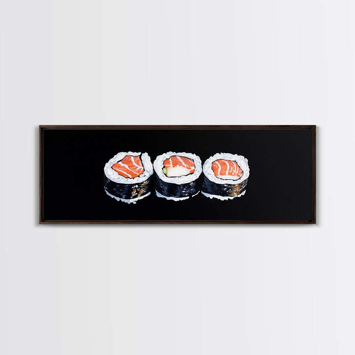 Abstract Sushi Painting Print, Food Art, Framed Canvas Print, Kitchen Decor, Minimalist Kitchen Wall Art, Kitchen Painting, Wall Art For Kitchen