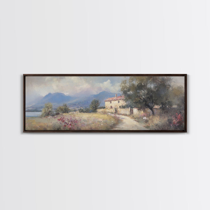Italy Wall Art Canvas Print, Italy Painting, Italian Vila, Italy Landscape Wall Art, Italy Print, Italy Art, Italy Gifts, Vintage Italy Wall Art