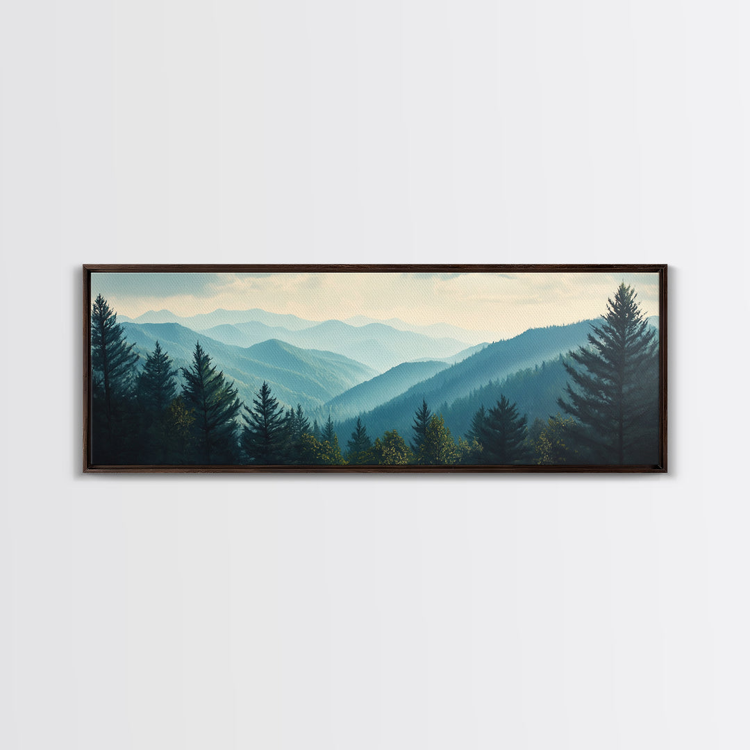 Mountain Painting Print, Mountain Art, Panoramic Wall Art, Extra Wide Horizontal Art, Ultra Wide Wall Art, Blue Ridge Mountains Painting