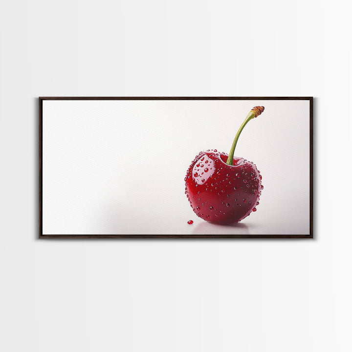 Cherry Wall Art Canvas Print, Cherry Photography Style Art, Cherry Photo Art, Kitchen Art, Kitchen Painting, Modern Art For Kitchen