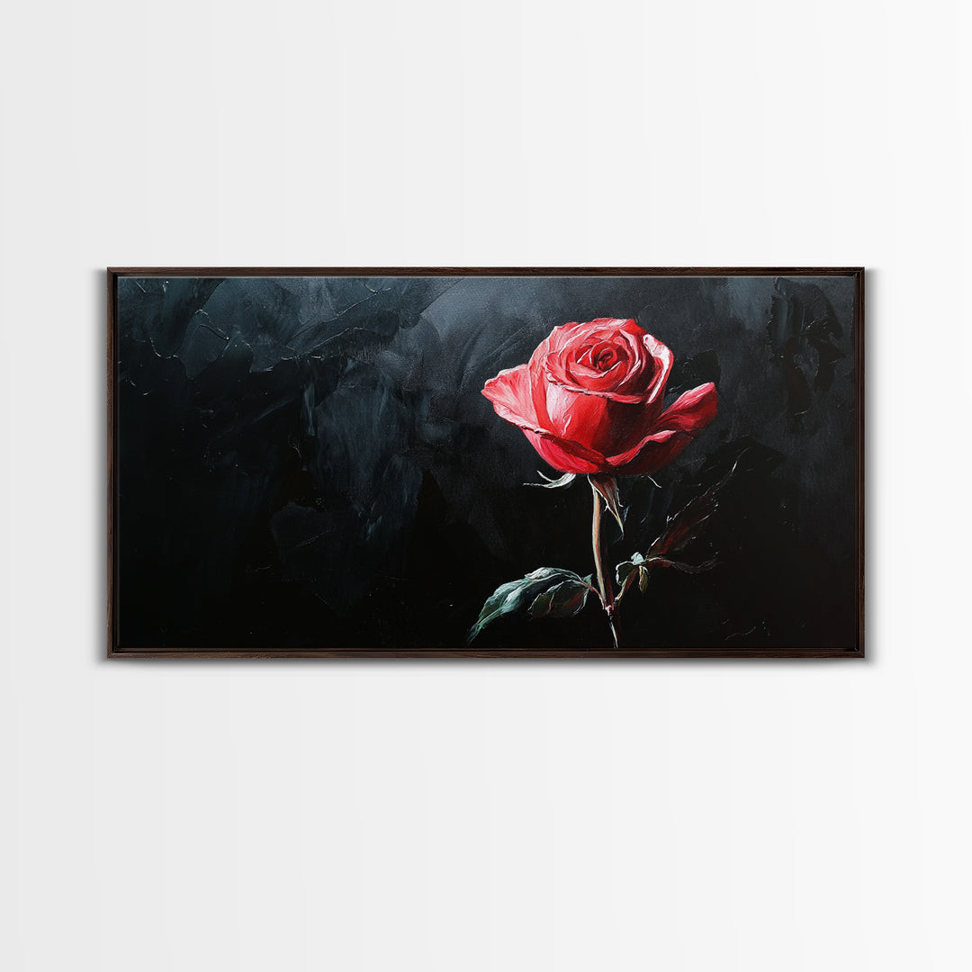 Rose Painting On Canvas Print, Original Art, Flowers Painting, Floral Painting, Framed Canvas Print, Modern Art, Living Room Wall Art, Gift Idea