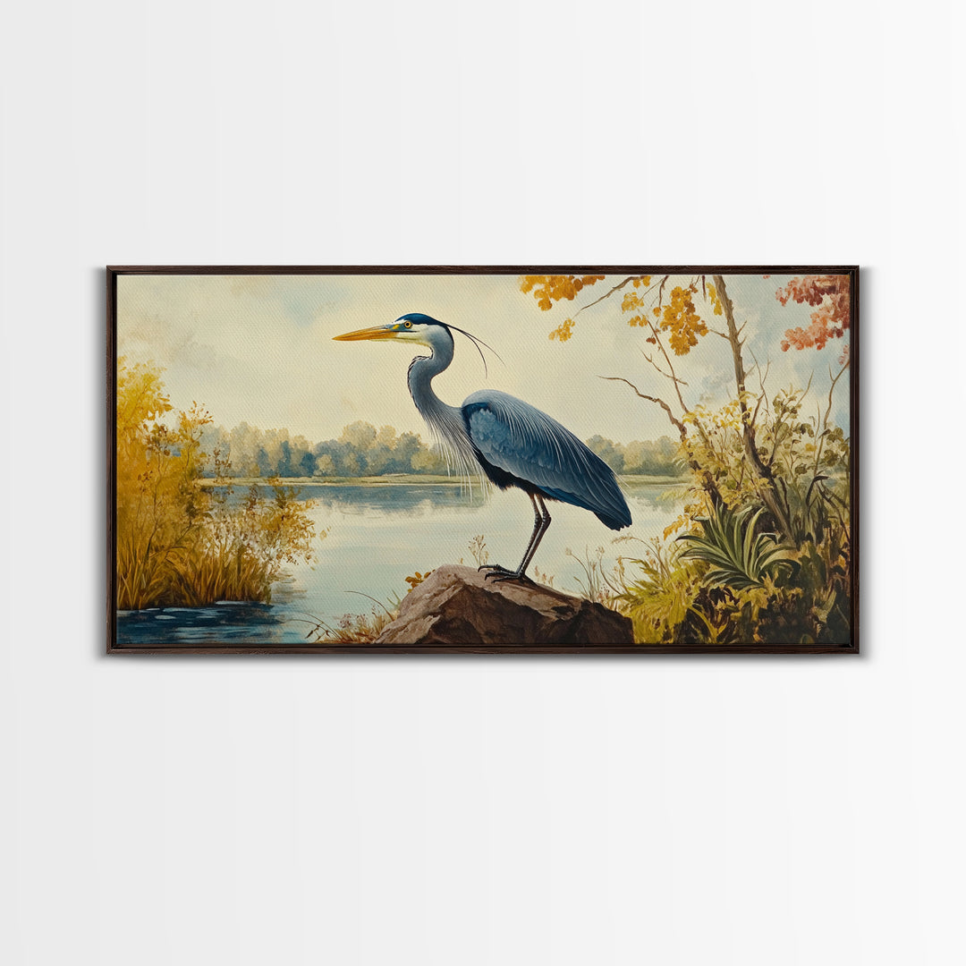 Blue Heron Painting Print | Florida Home Decor | Bird Painting | Nautical Art | Nautical Painting | Lake House Wall Art | Blue Heron Art