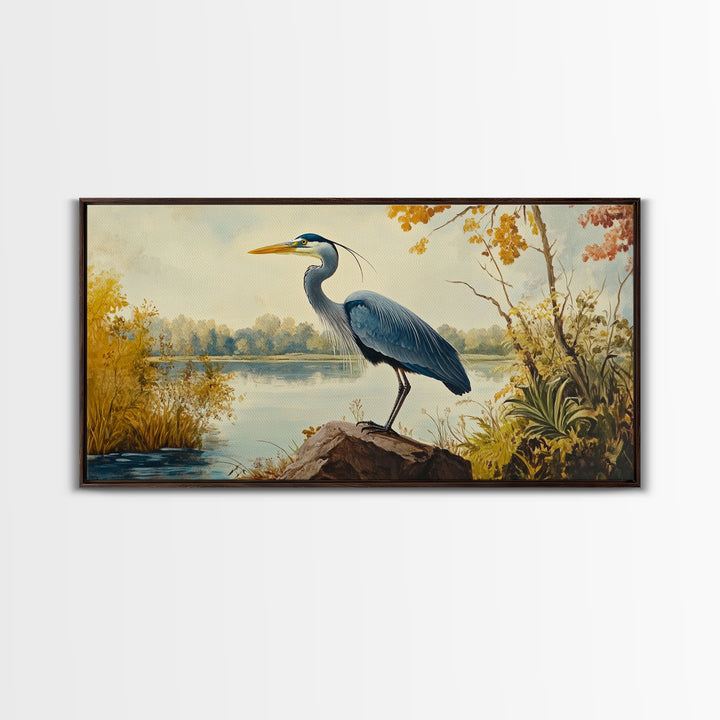 Blue Heron Painting Print | Florida Home Decor | Bird Painting | Nautical Art | Nautical Painting | Lake House Wall Art | Blue Heron Art