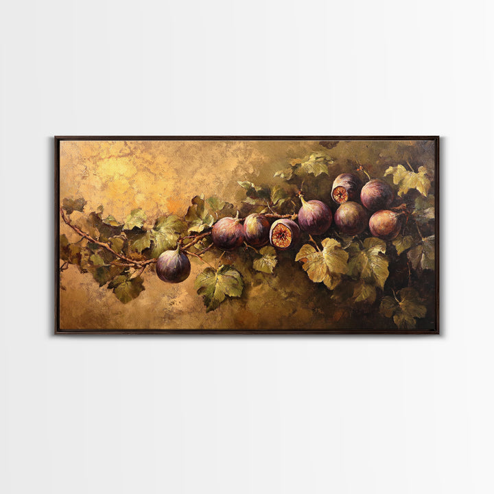Abstract Still Life Oil Painting Print of Figs, Victorian Kithen Wall Art, Minimalist Home Decor, Muted Kitchen Art, Subdued Still Life Painting