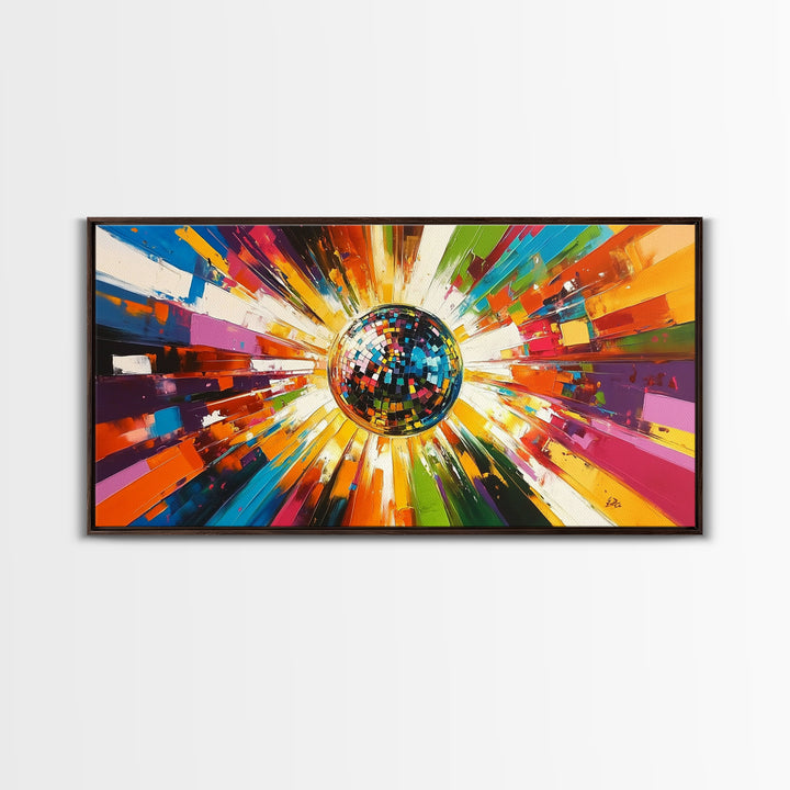 Disco Ball Painting Canvas Print, Funky Wall Art, Disco Ball Art, Disco Ball Print, Mirrorball Poster, Disco Poster, Music Room Decor