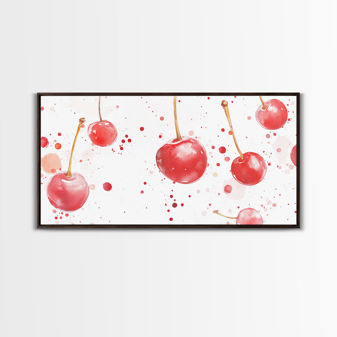 Cherry Painting Canvas Print - Kitchen Wall Art - Kitchen Decor - Cherry Wall Art - Kitsch Decor - Eclectic Home Decor