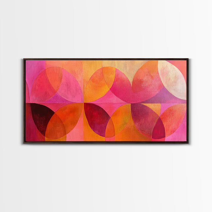 Abstract Geometric Wall Art, Pink Shapes, Preppy Dorm Room Wall Art, Wall Art For Girl's Room or Dorm