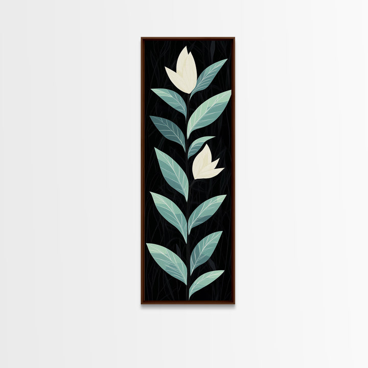 Retro Mid Century Modern Flower Painting Print, Accent Piece, Accent Art, Tall and Narrow Art, Skinny Wall Art, Floral Decor, Botanical Print