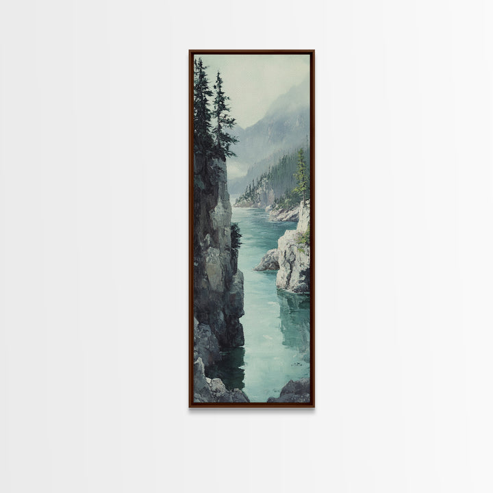 Framed Canvas Print Coastal Landscape Art Nautical Decor Tall Narrow Art Beach House Wall Art Perfect Above Couch Nautical Wall Art