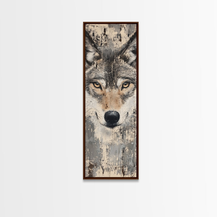 Canvas Print of Wolf Eyes Close-Up, Moody Art, Above Couch Art, Rustic Wall Art, Therapy Art, Wildlife Inspired