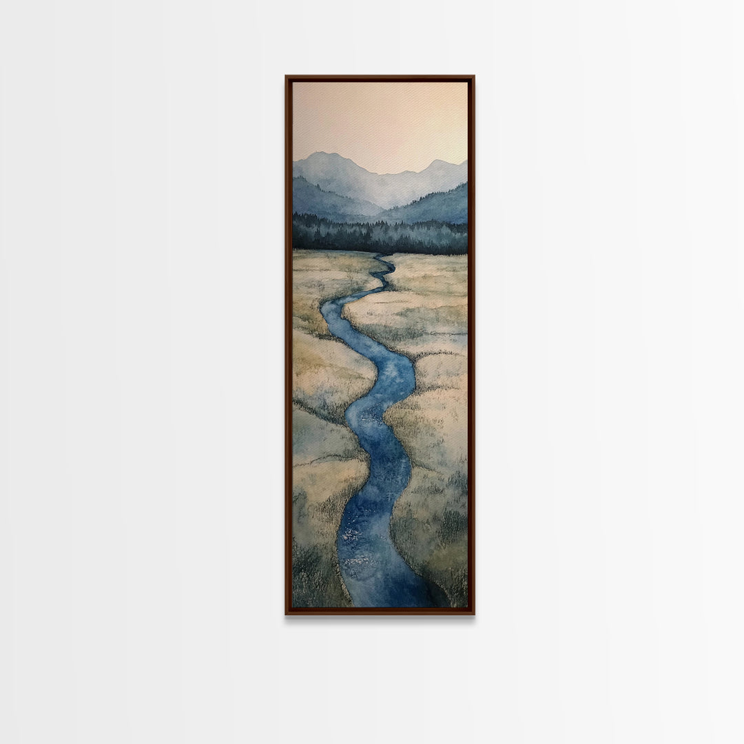 Framed Canvas Print Nature-Inspired Marsh Painting Landscape Painting Wabi Sabi Art Guest Room Art Rustic Decor Perfect Above Sofa Accent