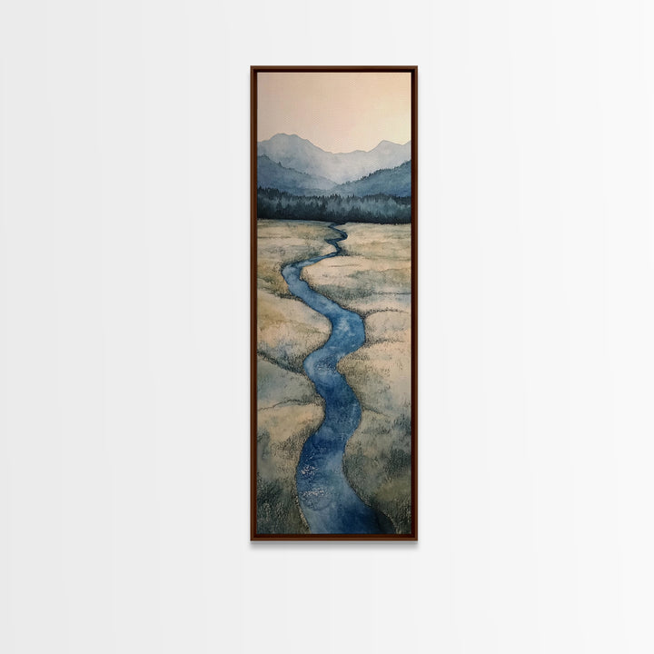 Framed Canvas Print Nature-Inspired Marsh Painting Landscape Painting Wabi Sabi Art Guest Room Art Rustic Decor Perfect Above Sofa Accent