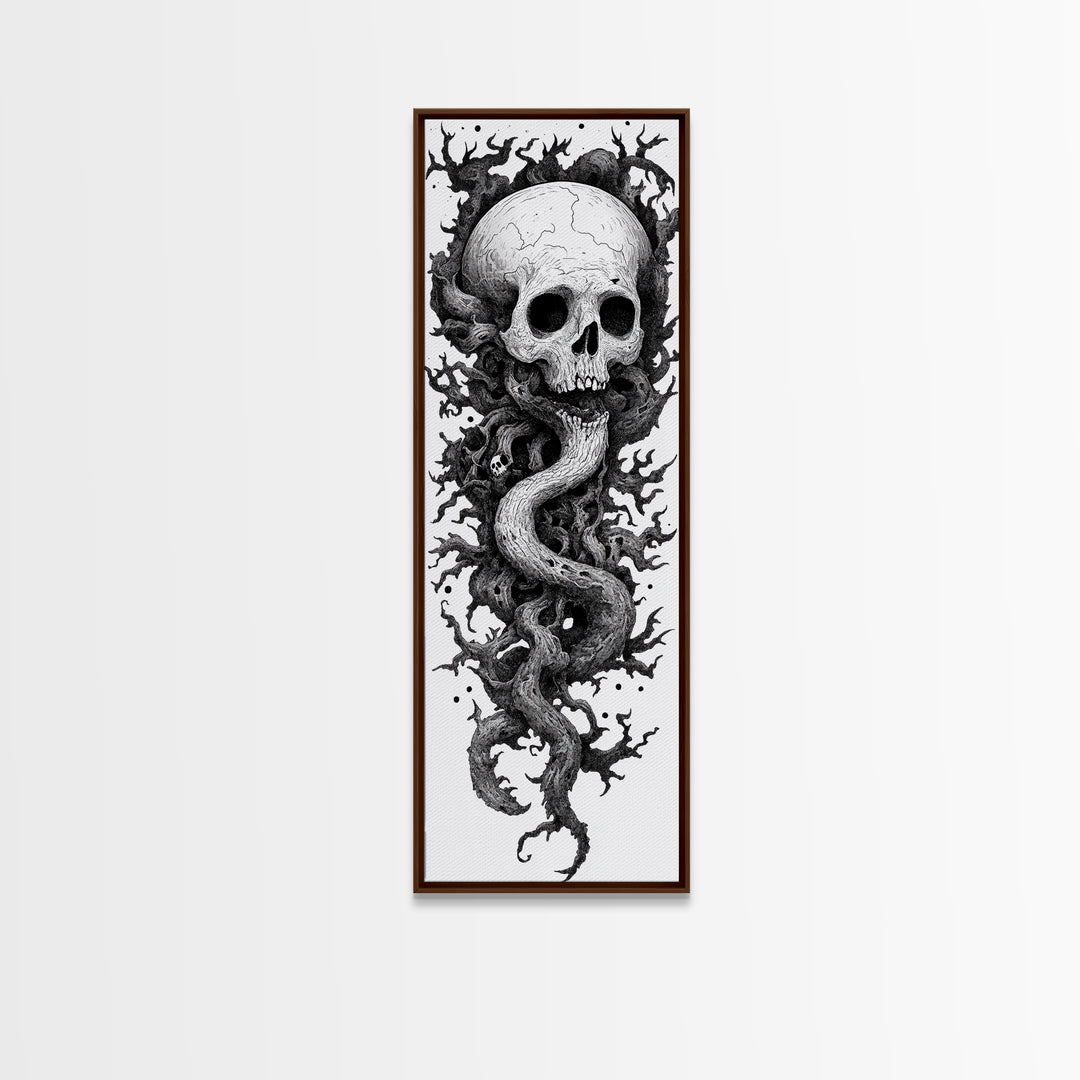 Cosmic Horror Wall Art Framed Canvas Print, Skull Art, Skull Painting Print, Skull Wall Art, Halloween Decor