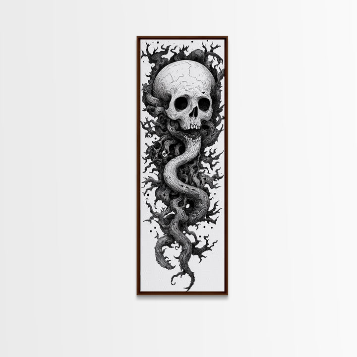 Cosmic Horror Wall Art Framed Canvas Print, Skull Art, Skull Painting Print, Skull Wall Art, Halloween Decor