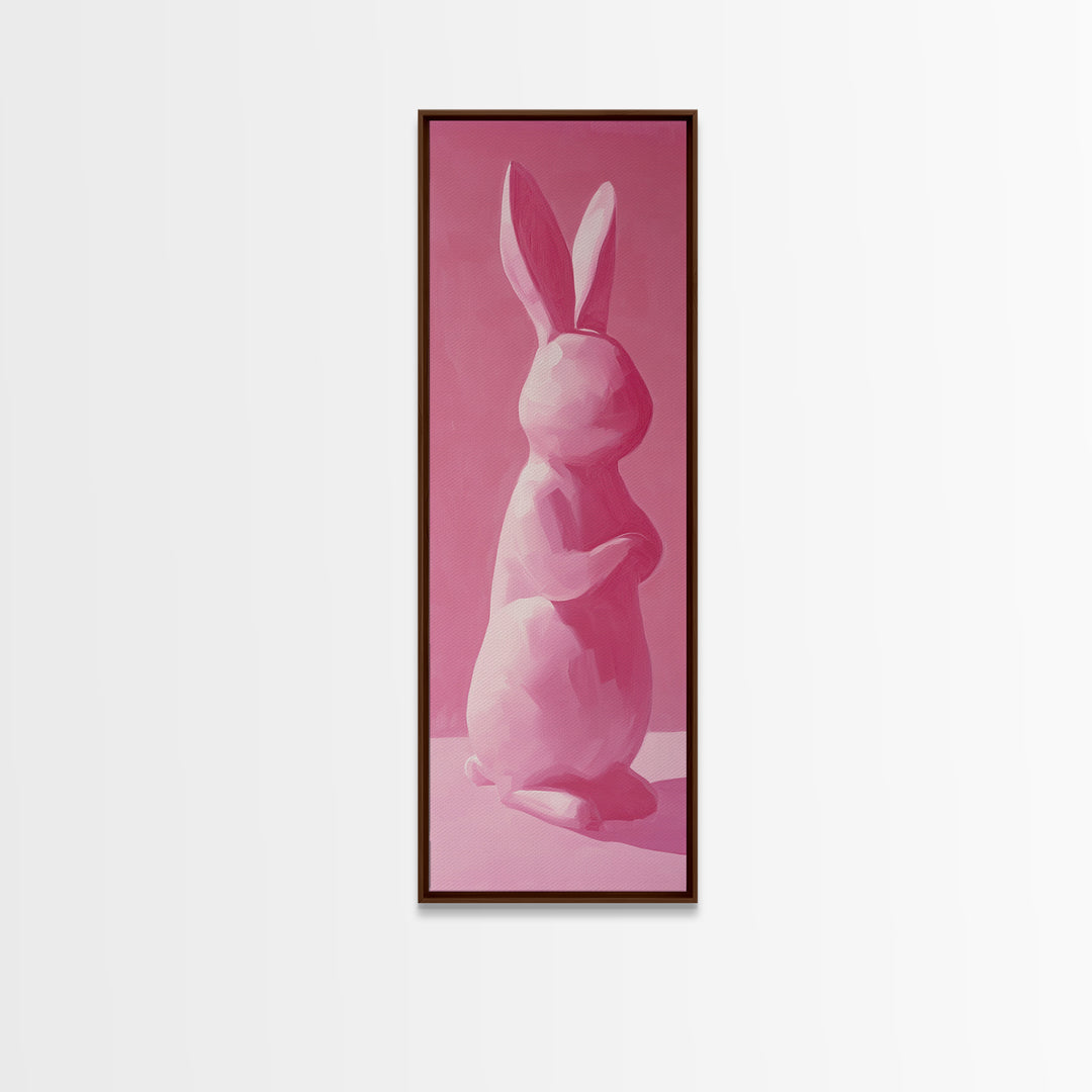 Abstract Painting Print of a Bunny Rabbit, Pink Wall Art, Preppy Wall Art, Gift For Her, Girl's Room Wall Art, Rabbit Painting, Girl Art