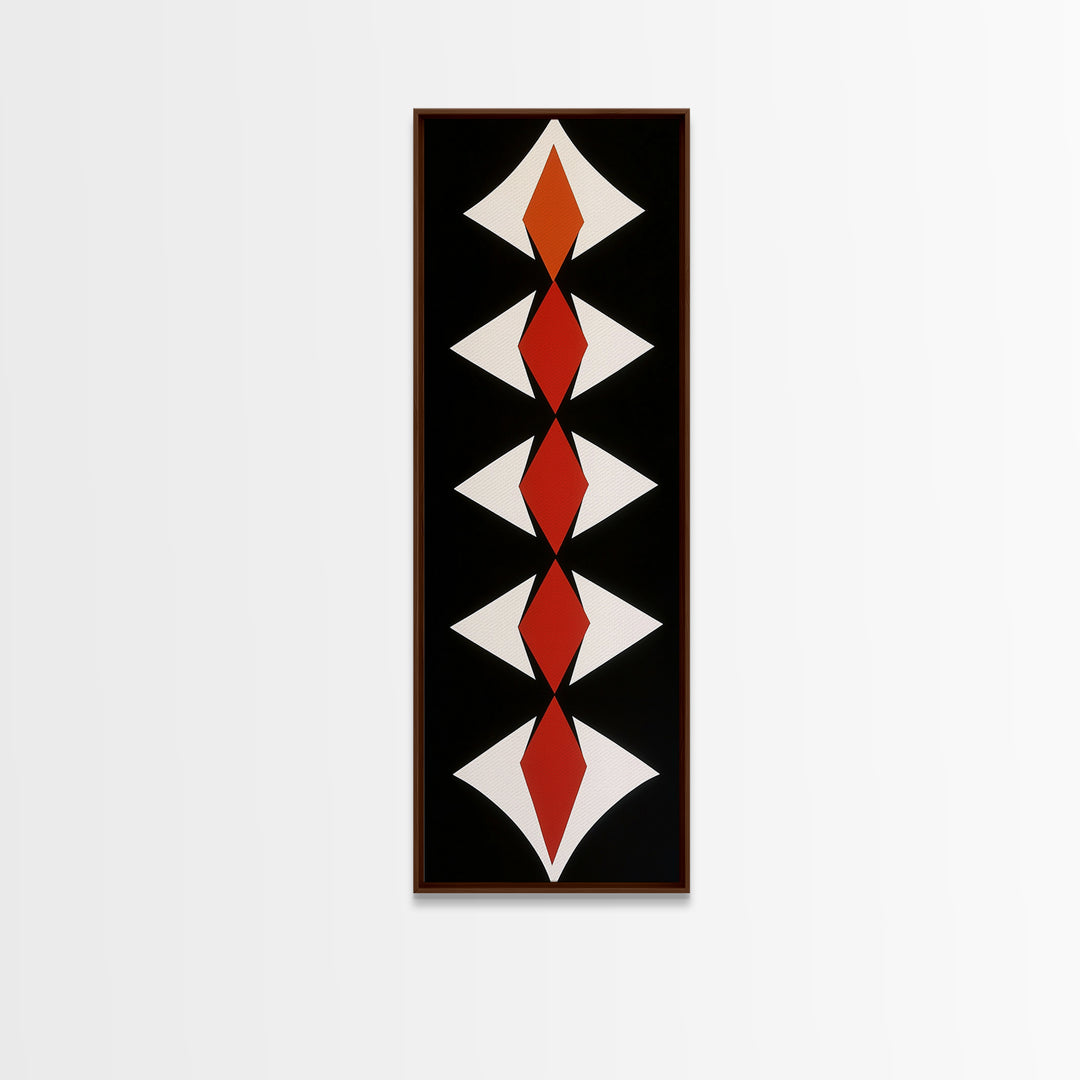 Canvas Print of Botanical Art with Blue and Green Wall Art Theme, Boho Art, Minimalist Decor, Tall Narrow Art, Above Bed Wall Art, Living Room Art, Skinny Wall Art