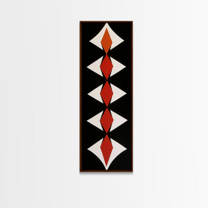 Canvas Print of Botanical Art with Blue and Green Wall Art Theme, Boho Art, Minimalist Decor, Tall Narrow Art, Above Bed Wall Art, Living Room Art, Skinny Wall Art