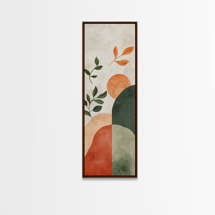 Canvas Print of Abstract Minimalist Art with Sage Green Wall Art, Orange Accents, Boho Decor, Southwest Wall Art, Above Couch Art, Living Room Art