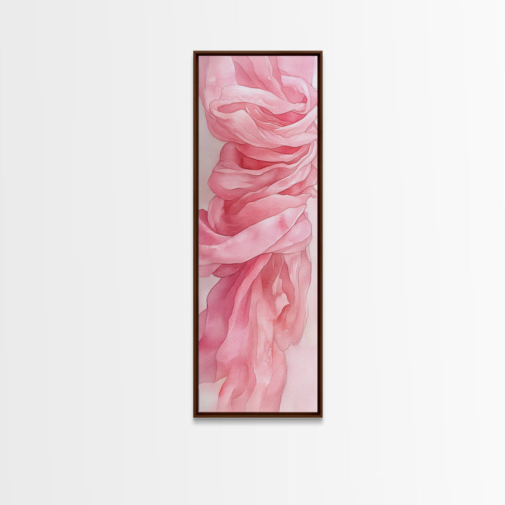 Flowing Pink Fabric Framed Canvas Print Pink Abstract Art Feminine Minimalist Decor Light Pink Wall Art Bedroom Living Room Aesthetic
