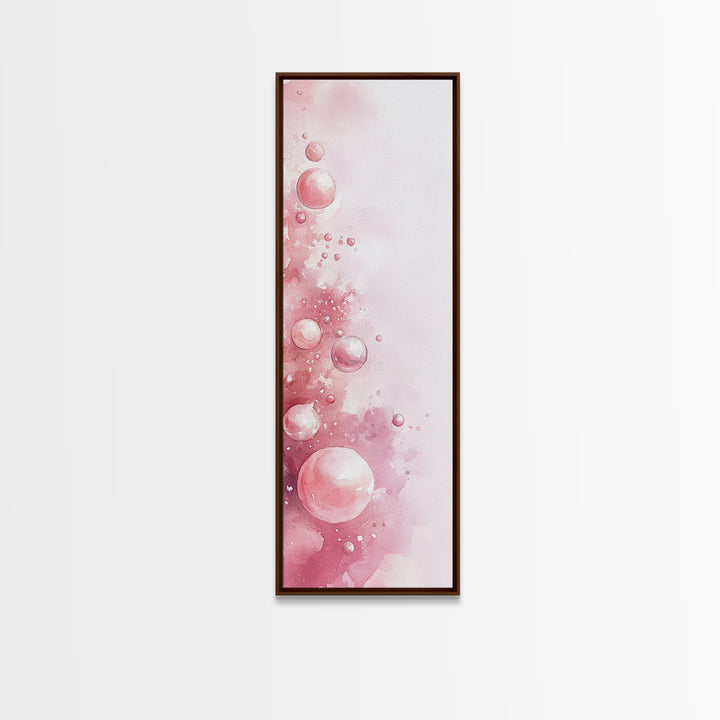 Bubble Abstract Framed Canvas Print Pink Abstract Art Minimalist Art Light Pink Wall Art Vertical Wall Art Living Room Art