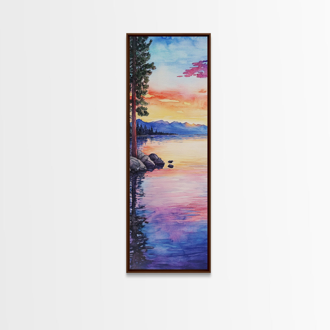 Canvas Print Lake Tahoe Art Coastal Landscape Sunset Wall Art Nautical Decor Horizontal Wall Art Living Room Art Christmas Gift