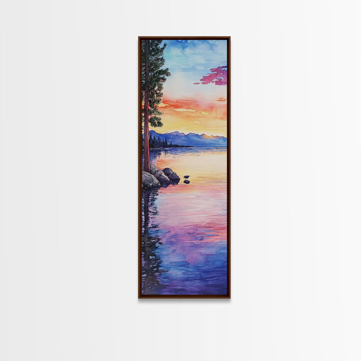 Canvas Print Lake Tahoe Art Coastal Landscape Sunset Wall Art Nautical Decor Horizontal Wall Art Living Room Art Christmas Gift