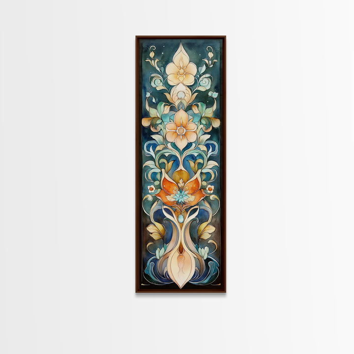 Canvas Print Moroccan Wall Art Botanical Prints Chinoiserie Wall Art Floral Rustic Decor Tall Narrow Wall Art Bedroom Art Christmas Gift