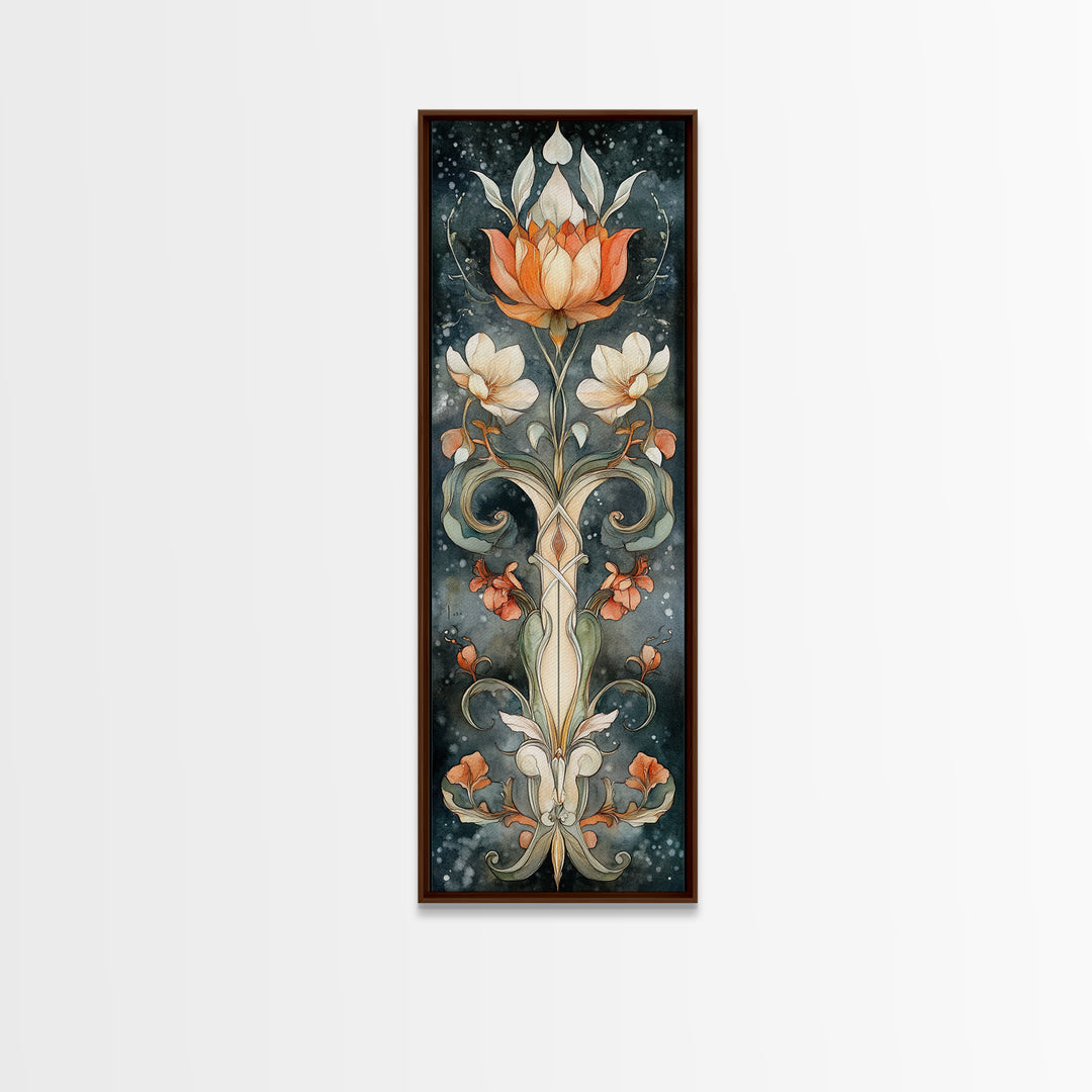 Canvas Print Sacred Geometry Wall Art Botanical Prints Art Nouveau Style Rustic Decor Skinny Wall Art Guest Room Art Christmas Gift