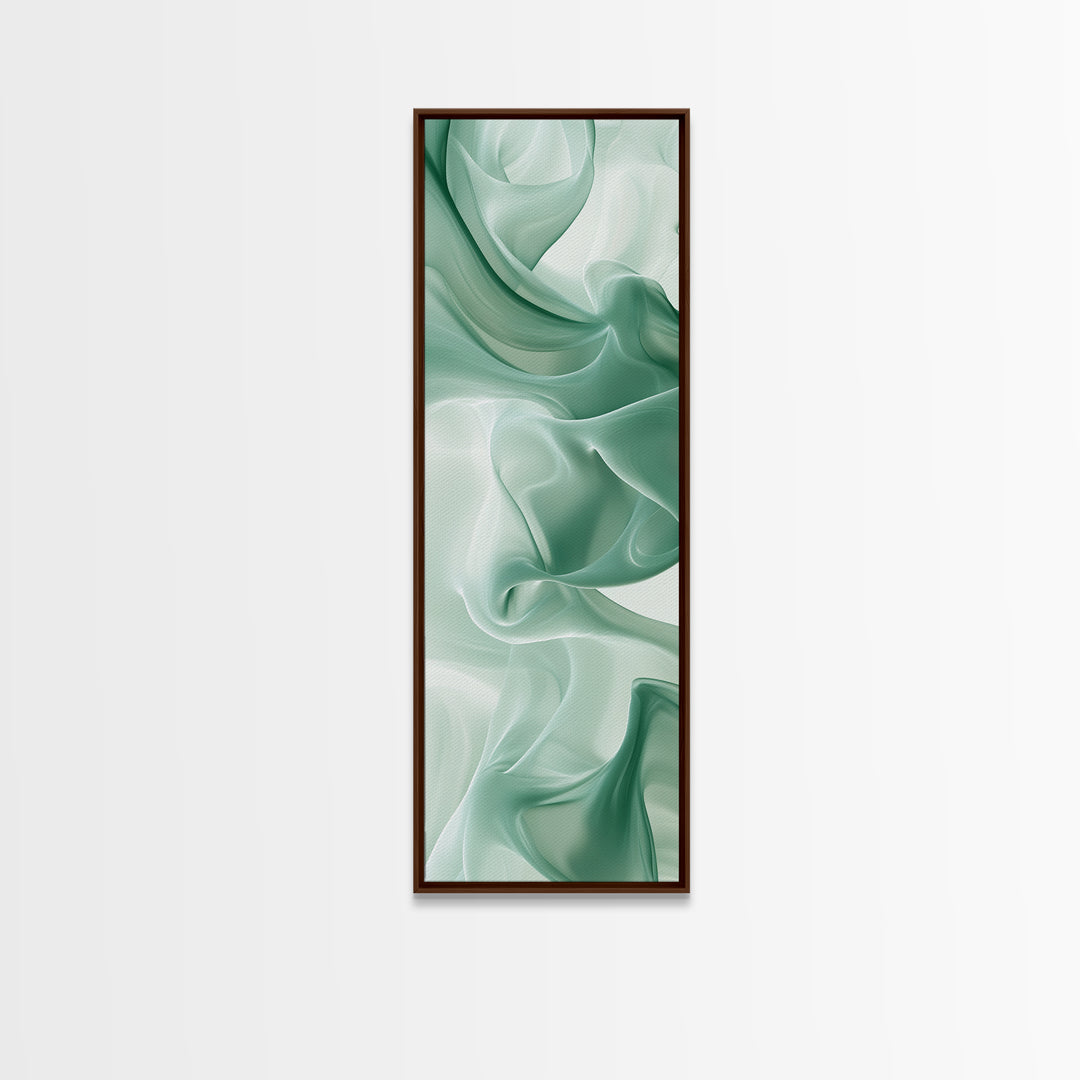 Abstract Green Canvas Print, Botanical Wall Art, Whimsical Minimalist Sage Artwork, Moody Decor for Bedroom or Guest Room, Gift Idea