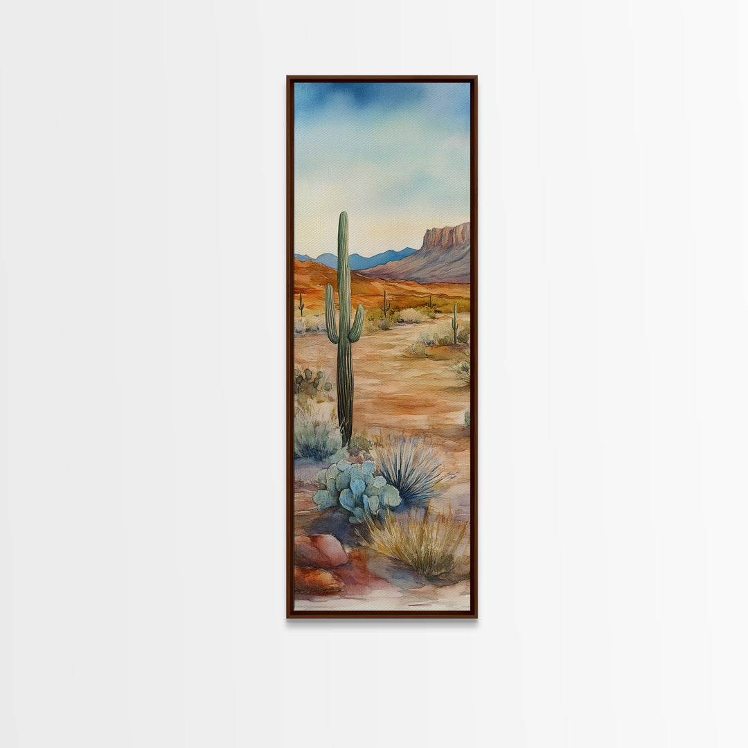 Canvas Print Desert Cactus Wall Art, Rustic Landscape Artwork, Southwest Farmhouse Decor, Bedroom Art, Gift Idea for Her