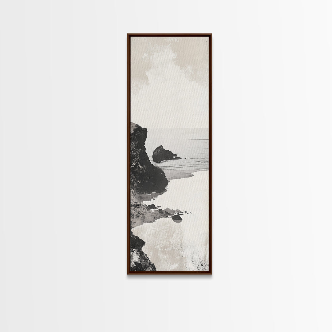Tranquil Coastal Rocks Canvas Print Nautical Wall Art Minimalist Art Seascape Art Bedroom or Living Room Rustic Coastal Decor Piece