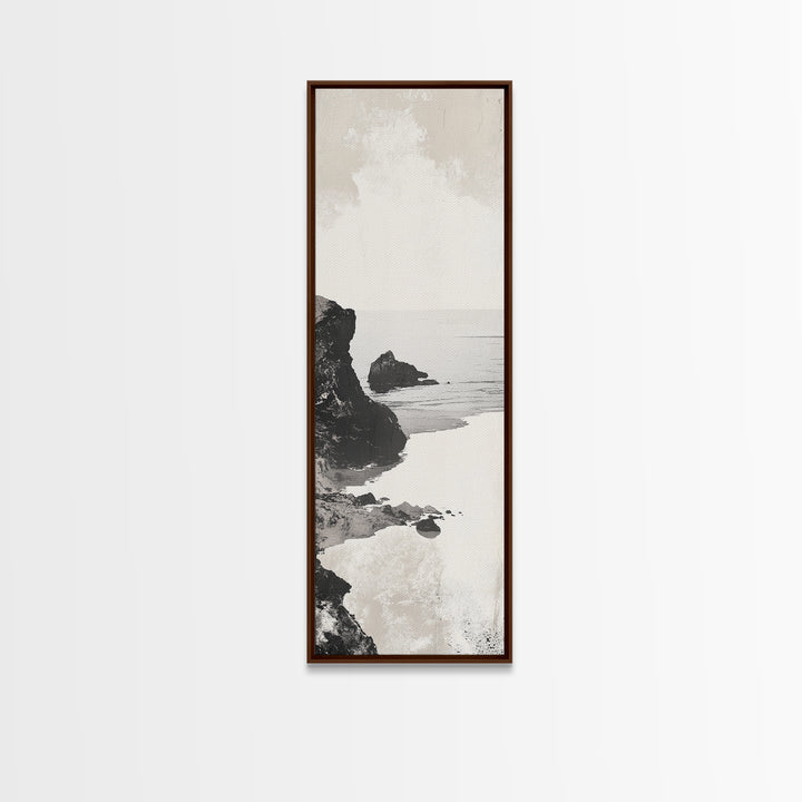 Tranquil Coastal Rocks Canvas Print Nautical Wall Art Minimalist Art Seascape Art Bedroom or Living Room Rustic Coastal Decor Piece