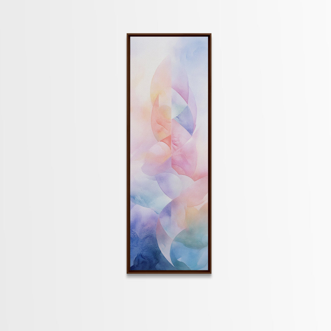 Pastel Abstract Canvas Print Featuring Light Pink Abstract Art, Geometric Wall Art, And Sage Green Accent Ideal Above Sofa