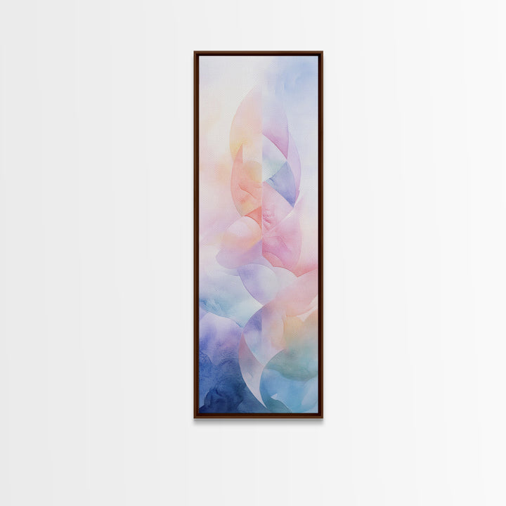 Pastel Abstract Canvas Print Featuring Light Pink Abstract Art, Geometric Wall Art, And Sage Green Accent Ideal Above Sofa