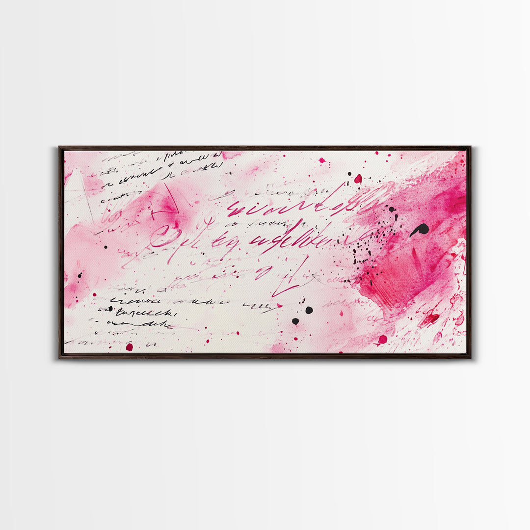 Abstract Lettering Canvas Print Pink Graffiti Wall Art Modern Living Room or Dorm Decor Bold Aesthetic Artwork Contemporary Gift Idea