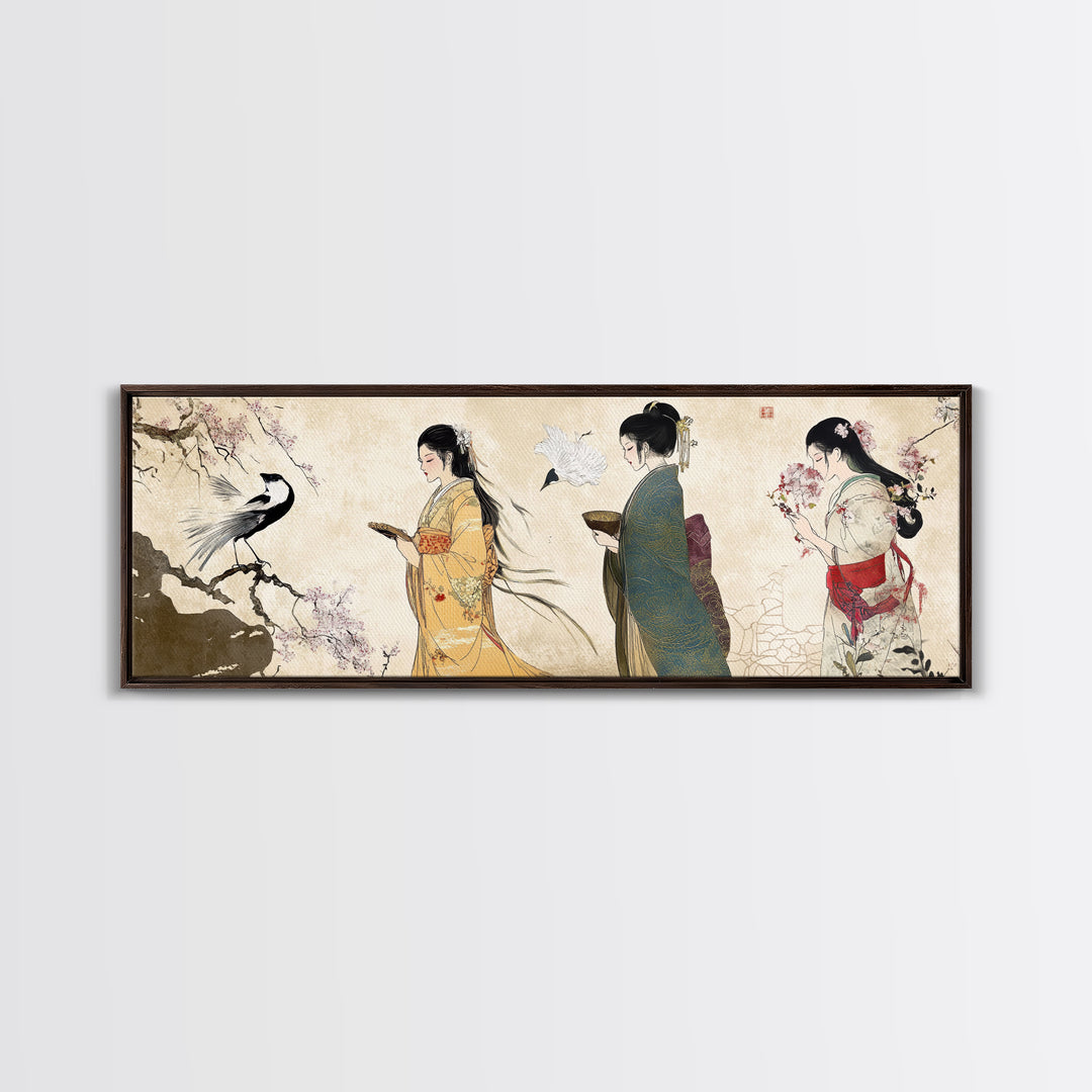 Cherry Blossom Canvas Print Chinoiserie Wall Art Japanese Minimalist Art Botanical Prints Rustic Artwork Guest Room Decor