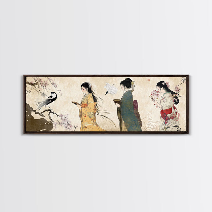 Cherry Blossom Canvas Print Chinoiserie Wall Art Japanese Minimalist Art Botanical Prints Rustic Artwork Guest Room Decor