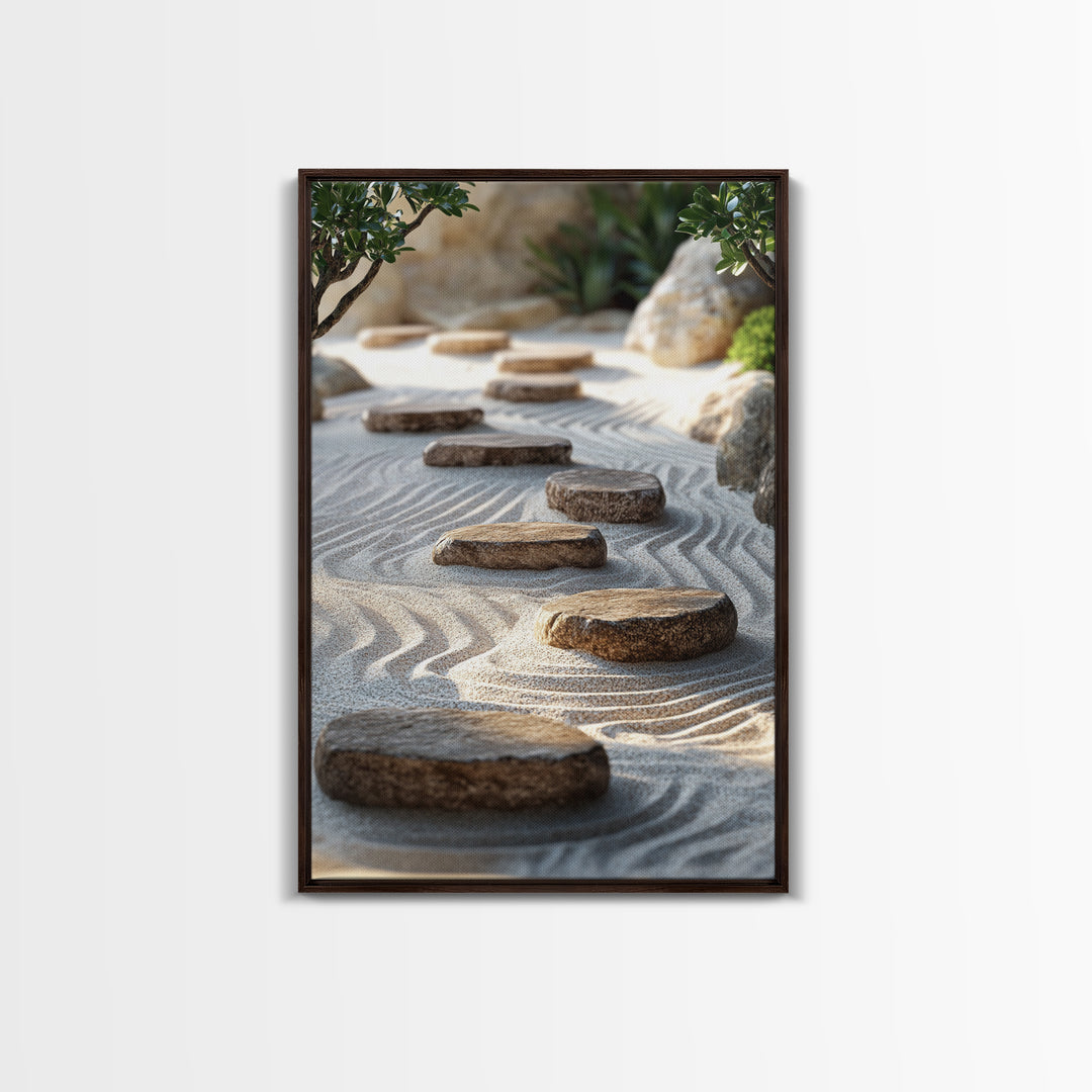Zen Garden Path Canvas Print Minimalist Zen Wall Art Wabi Sabi Decor Zen Inspired Artwork Rustic Decor Above Bed Wall Art