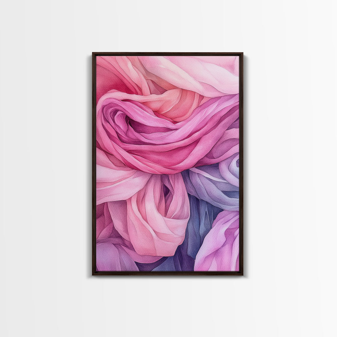 Rosy Layers Abstract Canvas Print | Pink Abstract Art | Light Pink Wall Art | Boho Wall Decor | Minimalist Art | Living Room Accent