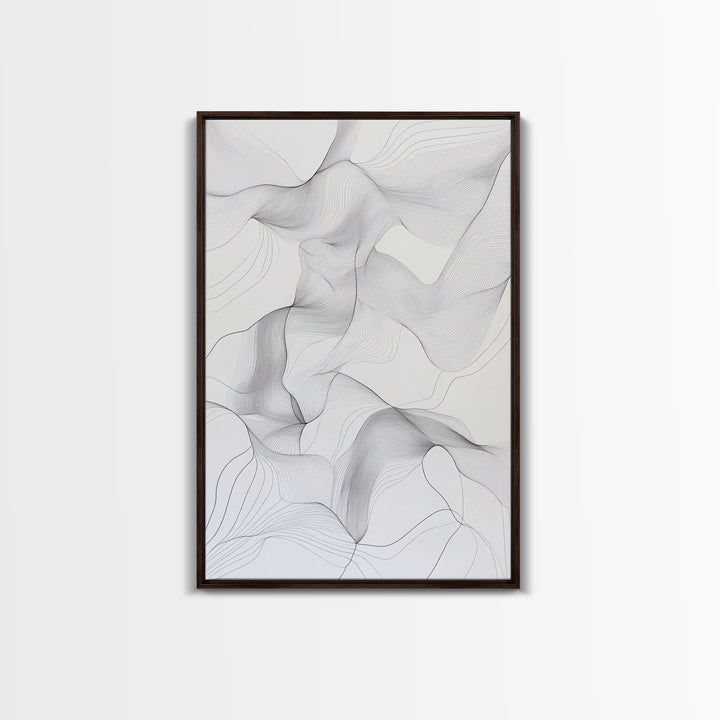 Black White Line Art Canvas Print Minimalist Geometric Wall Decor Modern Zen Artwork Above Couch Gift Idea Stylish Home Accent