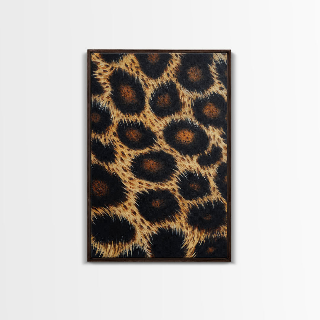 Abstract Leopard Canvas Print, Rustic Animal Print Wall Art, Bedroom Art, Farmhouse Decor, Skinny Tall Art, Gift Idea for Him