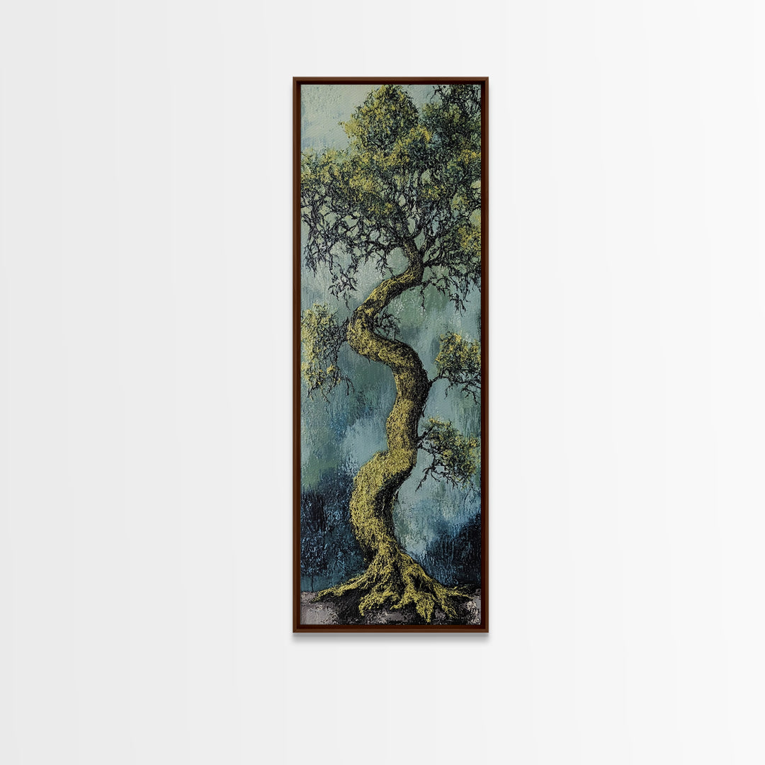 Oak Tree Art, Canvas Print, moody art, botanical prints, farmhouse art, vertical wall art, rustic art, extra wide art, above bed wall art