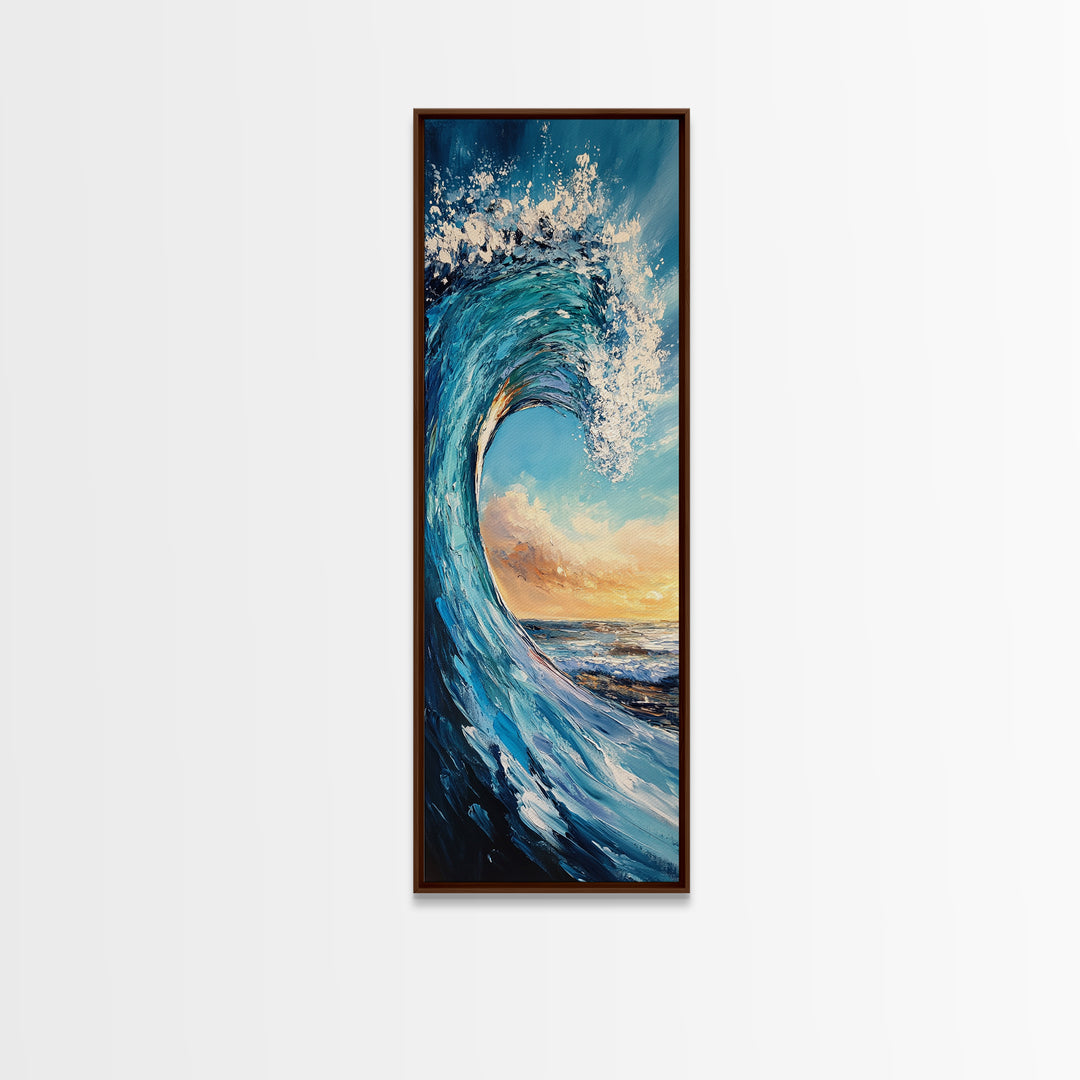 Breaking Wave, surf wall art, ocean painting, seascape painting, Hawaii art, nautical painting, Canvas Print