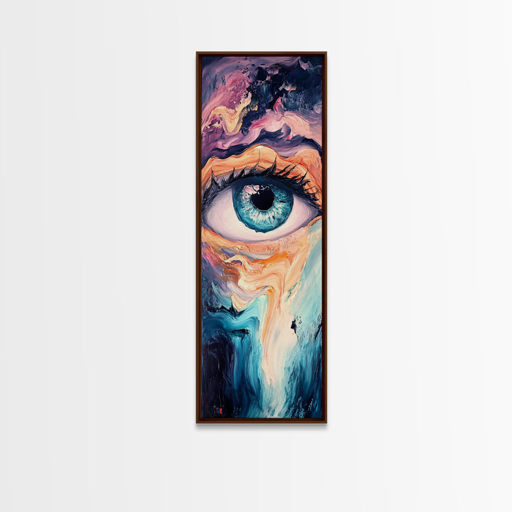 Abstract Surfboard, surf wall art, coastal painting, framed canvas print, beach house decor, minimalist art, extra wide art