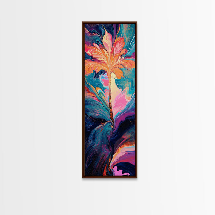 Abstract Eye Art, pink orange wall art, framed canvas print, moody art, surrealist painting, pink abstract art, extra wide art