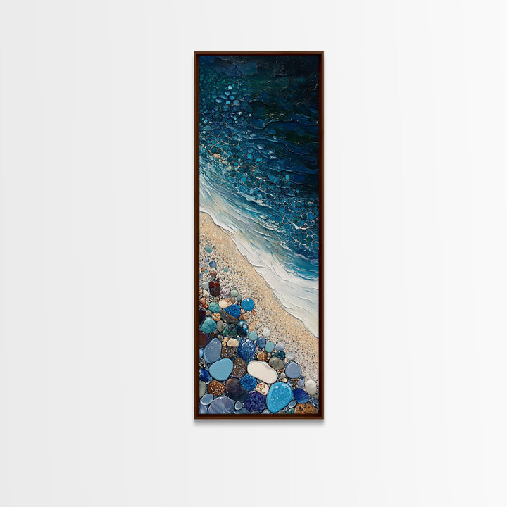 Mystical Torch, phoenix metal art, wabi sabi art, framed canvas, Ozymandias art, dark romance painting, blue and green wall art